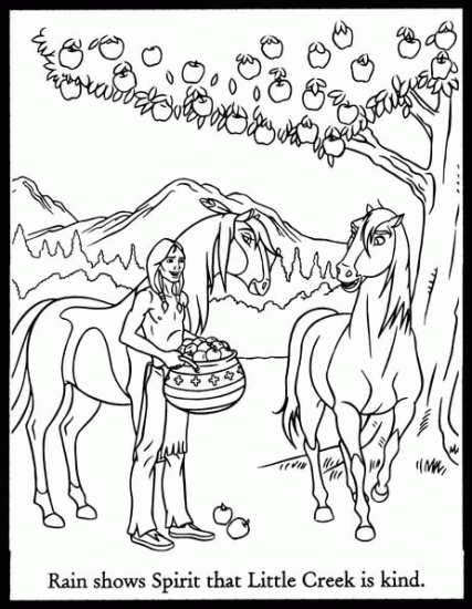 Rain i Spirit - Kolorowanka do Druku z Magicznego Świata Przyjaźni kolorowanka do druku